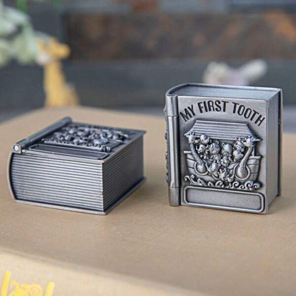 H777930d657ae43e98dc226fbecfe758b9 KOMI Metal High-grade Creative Baby Hair Baby Teeth Collection Box Baby Hair Tooth Collection