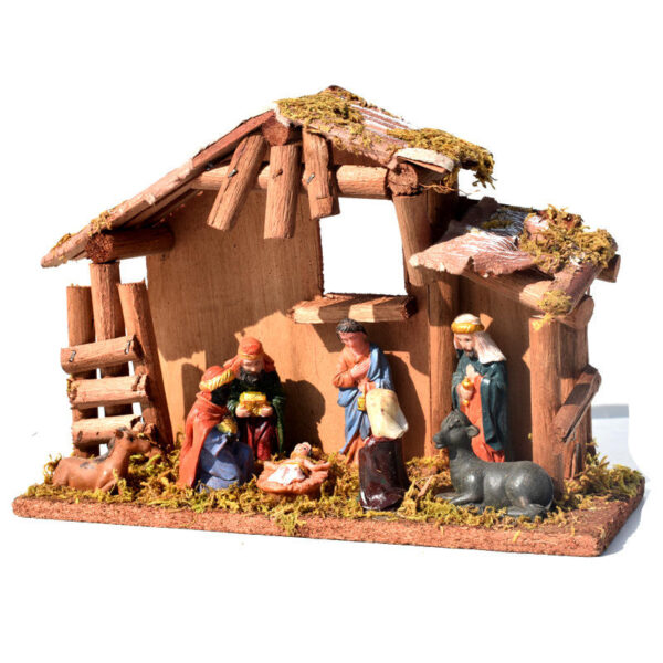 H7c87aa46cfa94229a6723ef28ad6cf93i KOMI Nativity Manger Ornament House Holiday Religious Ornament Jesus Christmas Ornament