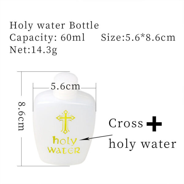 H860978ca7b88439182882ddbad4f0189I Komi Wholesales Religious Supplies Plastic Cross Easter Flip Top Cap Holy Water Bottle Plastic Crafts