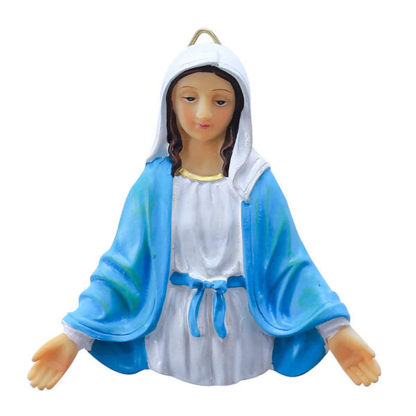 H95a0b066383a4cd58d1df408e413861co KOMI 8CM Stall Figure Religious Virgin Mary Refrigerator Sticker Hanging Christmas Gift Gift Resin Crafts