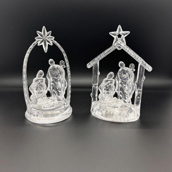 KOMI New Design LED Lights Acrylic Christmas Manger Ornament