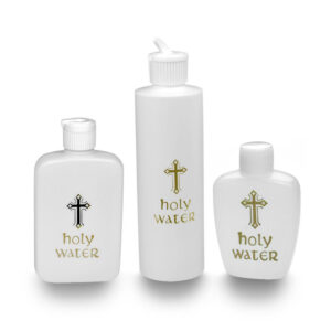 Komi Wholesales Religious Supplies Plastic Cross Easter Flip Top Cap Holy Water Bottle Plastic Crafts
