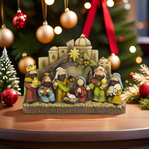 KOMI New Manger Castle Church Festival Decoration Resin Craft Decoration