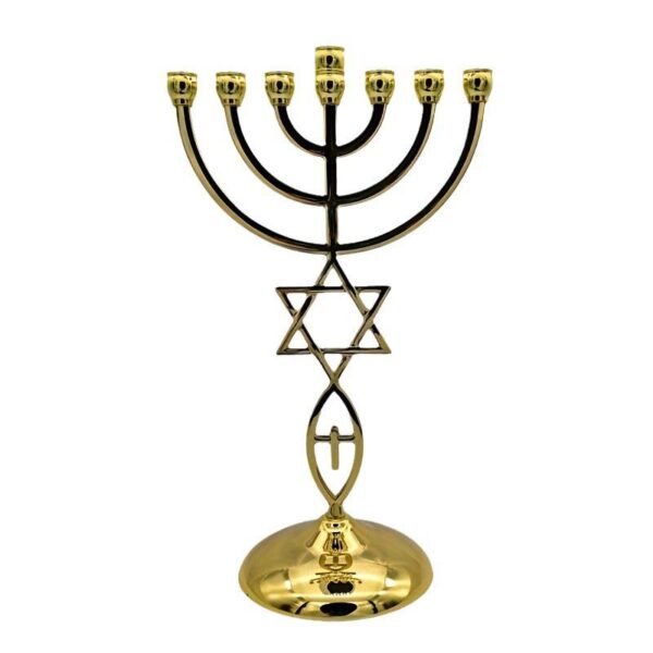 H9ea412daf2904f53b1a96a1411357e96m KOMI Candlestick Ornaments Christmas Hanukkah Candlestick Ornaments 7 Gold-plated Jewish Candlesticks
