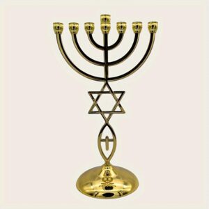 KOMI Candlestick Ornaments Christmas Hanukkah Candlestick Ornaments 7 Gold-plated Jewish Candlesticks