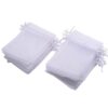 Ha1fa766344d44b438f57fe3dfa795f7aj KOMI 50Pcs 4"x6"(10x15cm) Sheer Drawstring Organza Bags Transparent Organza Jewelry Pouches Bag for Wedding Party Gift Bags