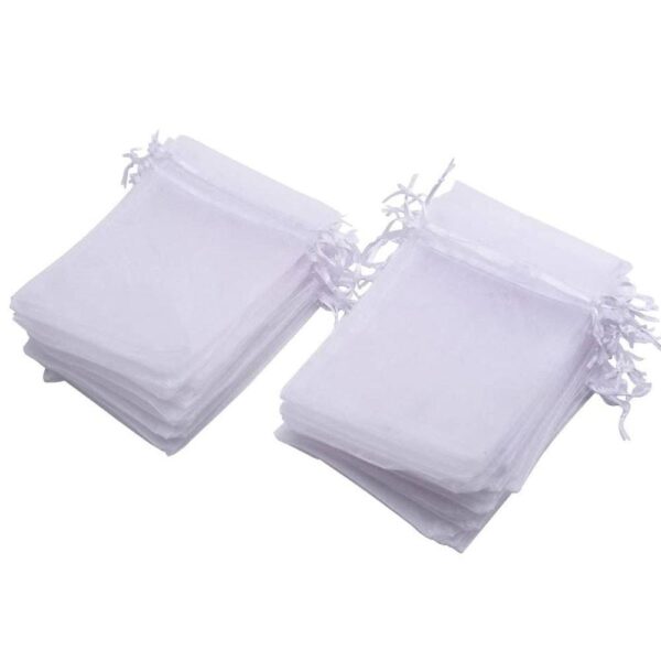 Ha1fa766344d44b438f57fe3dfa795f7aj KOMI 50Pcs 4"x6"(10x15cm) Sheer Drawstring Organza Bags Transparent Organza Jewelry Pouches Bag for Wedding Party Gift Bags