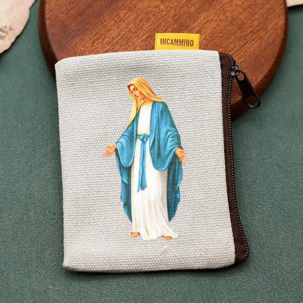 Ha4c36d1c3f9b4f9c9969fb33e36f86cfg Religious Rosary Bag Storage Cloth Bag Double-sided Printing Pattern Packaging Gift Bag Wholesale