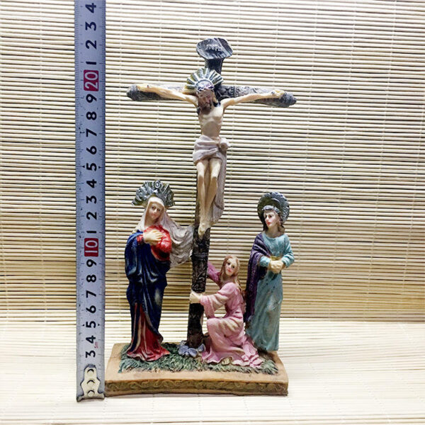Ha7a766f8af9f4115994f8722ddc716f16 KOMI Home Decoration Jesus Cross Three Resin Sculpture Catholic Ornaments