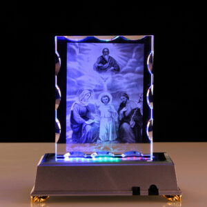 KOMI Crystal Religious Jesus Christ Christ Gift Church Souvenir with LED Light Base