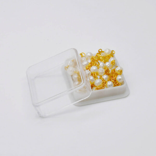 Hb0c0293b499b4f9dab0cf1f68424debaa KOMI White Plastic Box Cross Rosary Box for Jewelry Packing Small and Cute Square Jewelry Box for Trinket Gifts Storage Case