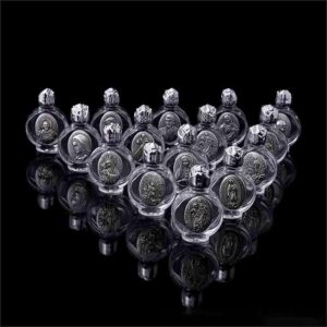 New Portable Rose Optional Patternsl Crystal Glass Alloy Relief Icon Travel Special Holy Water Bottle Catholic Holy Object