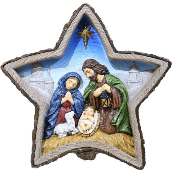 KOMI Christmas Home Decoration Gift Religious Madonna Manger Group Resin Crafts Party Baptism Garden Gift for Men Women