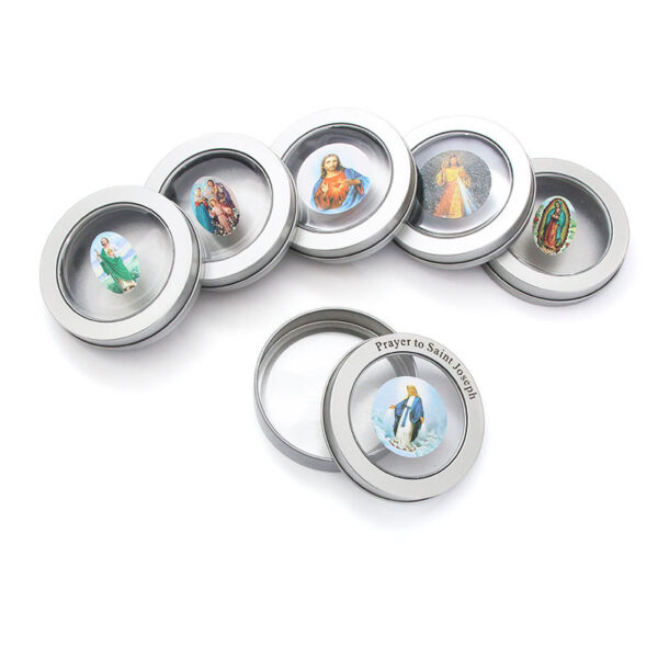 Hc205342206354258b5cfad830850fbcad Premium Metal Craft Silver Round Religious Virgin Mary Custom Pattern Rosary Gift Box Necklace Bracelet