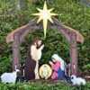 Hc669d5045257481497c5f30f90b063d9n KOMI New Christmas Outdoor Large Nativity Manger Scene Decoration Courtyard Three-dimensional Color Placards