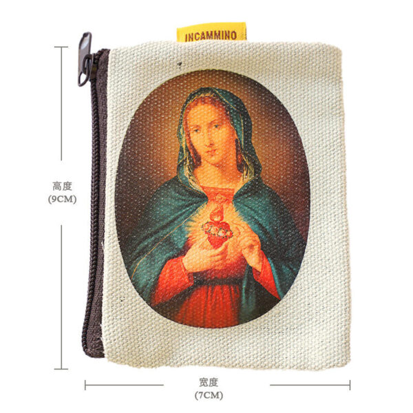 Hcdd2313a6a9c4e8b9b214e6d360ff0a0y Religious Rosary Bag Storage Cloth Bag Double-sided Printing Pattern Packaging Gift Bag Wholesale