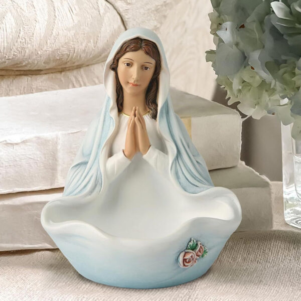 KOMI Dainty Resin Virgin Mary Statue Home Decoration for Bookshelf Candy Tray Table Key Bowl Storage Box Party Art Crafts Gifts