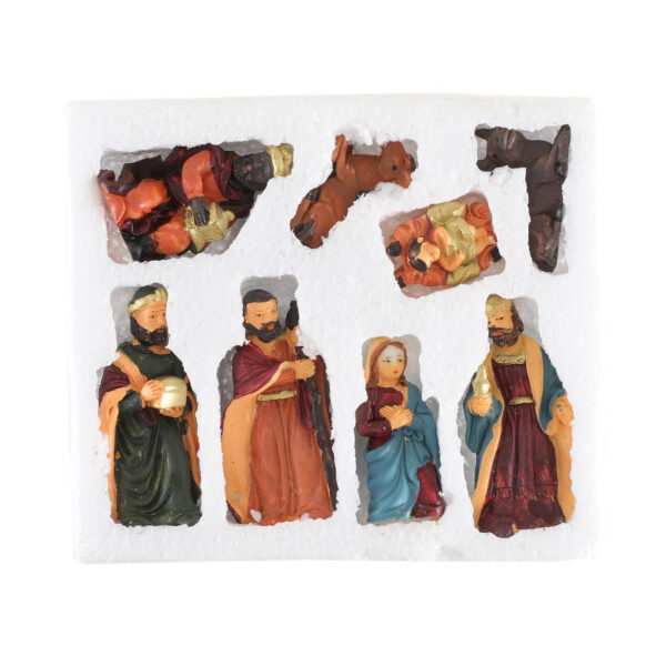 KOMI New Jesus Manger Decoration 8-piece Set of Religious Christmas Resin Crafts