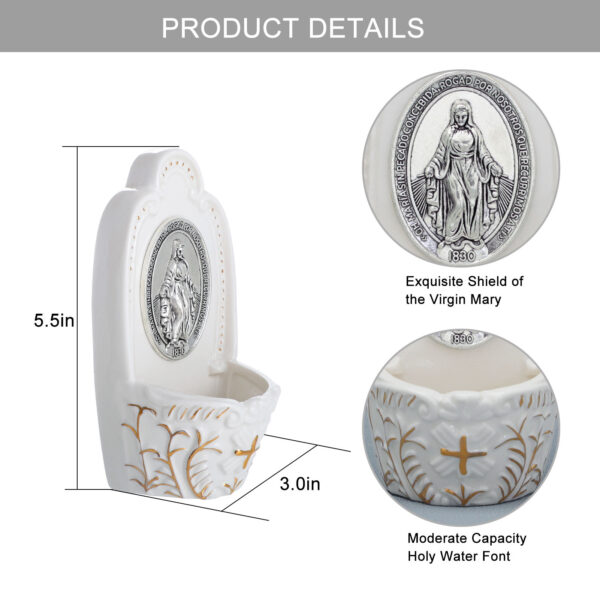 Personalized Ceramic Jesus Christ Religious Catholic Wholesale Pics Pattern Hanging Holy Water Font