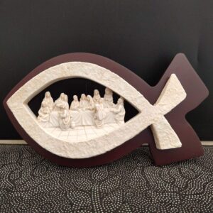 KOMI Fish the Last Supper Dinner Decoration Exquisite Resin Home Table Religious Dinner Decoration
