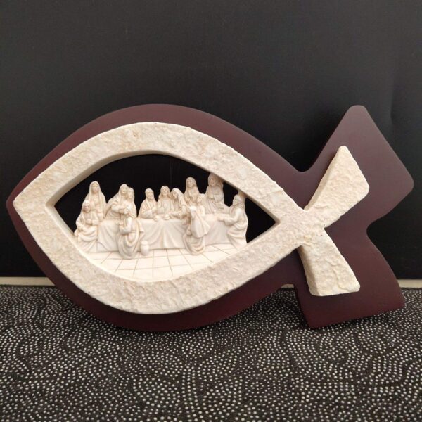 KOMI Fish the Last Supper Dinner Decoration Exquisite Resin Home Table Religious Dinner Decoration