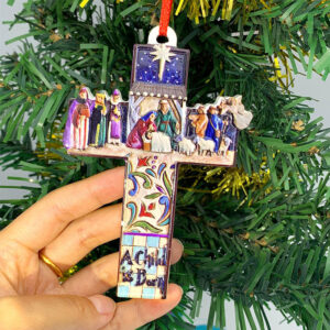 KOMI Hot Sale Cross Jesus Seven Blessing Resin Hanging Festive Pendant
