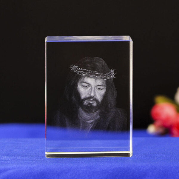 Creative 3D Crystal Carving Jesus Cross Transparent Crystal Crafts Home Crystal Ornaments 5*5*8cm Factory Wholesale