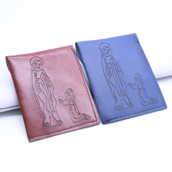 Religious Rose Bag Packaging Rosary Jewelry PU Leather Bag Double-sided Printing Pattern Packaging Gift Bag Wholesale