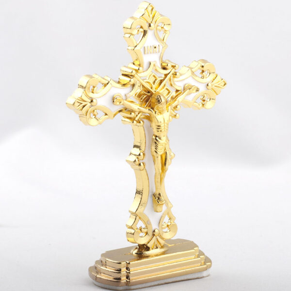 KOMI Gold Plated Multicolor Enamel Cross Display for Home Decoration Crucifix Cross for Religious Prayer Baptism Craft Gifts