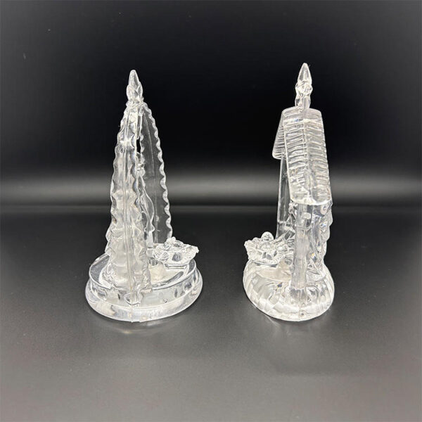 KOMI New Design LED Lights Acrylic Christmas Manger Ornament