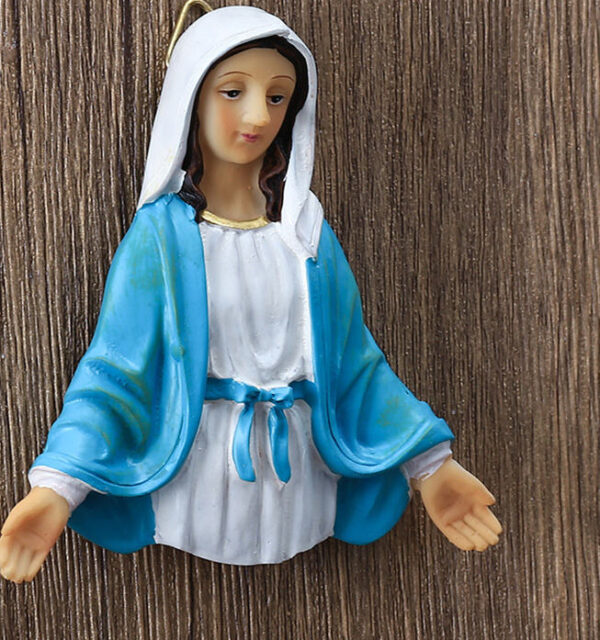 Hf5874bd25ddf4c319d4fada3d7bd89ebk KOMI 8CM Stall Figure Religious Virgin Mary Refrigerator Sticker Hanging Christmas Gift Gift Resin Crafts