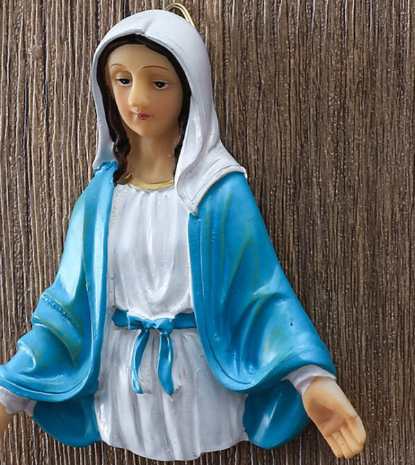 Hf8c8d08250f7425f99592616b955adfc5 KOMI 8CM Stall Figure Religious Virgin Mary Refrigerator Sticker Hanging Christmas Gift Gift Resin Crafts