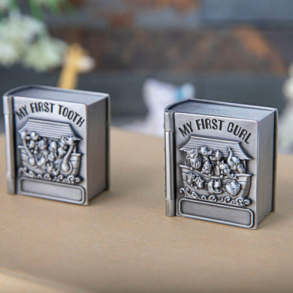 Hff2f2b6a6e1741cd8d1f74db9fe775675 KOMI Metal High-grade Creative Baby Hair Baby Teeth Collection Box Baby Hair Tooth Collection