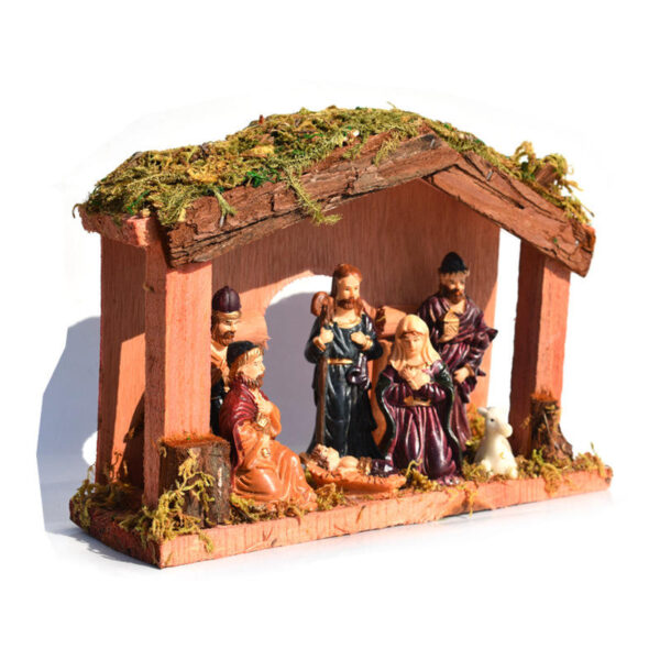 KOMI New Nativity Manger with Christmas Decorations Manger House Characters Holiday Home Decoration
