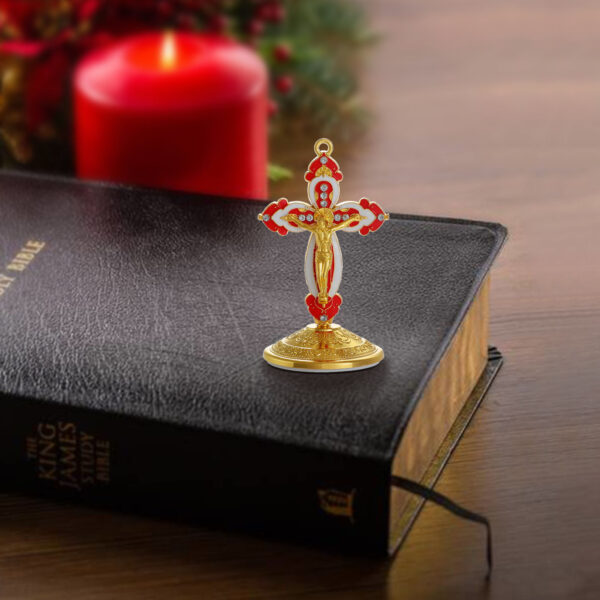 Crucifix Jesus Christ Colors Cross Statue Figurine for Car Home Chapel Decor Figurines Decoration Crafts Miniatures Ornament