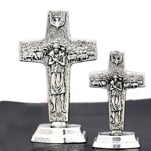 KOMI Home Decorations Collection Vintage Gold/Silver Metal Cross Table Ornaments for Souvenirs Business Birthday Craft Gift