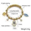Komi 18K Stainless Steel Eye Bracelet Titanium Steel Turkish Islamic Religious Fatimid Hand Bracelet