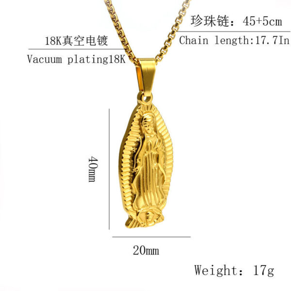 a673d105bc910a7545cb0d8bb41336c1_Hcec0bf3e51cf4fcebd1ffa6a0b593073q_avif=close&webp=close Komi Simple Stainless Steel Golden Virgin Necklace Titanium Steel Miracle Medal Necklace Women