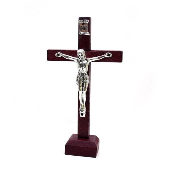 Wholesale Holy Land Wooden Cross for Home Chruch Table Decoration Religious Standing Prayer Wood Cross Jesus Crucifix Decor