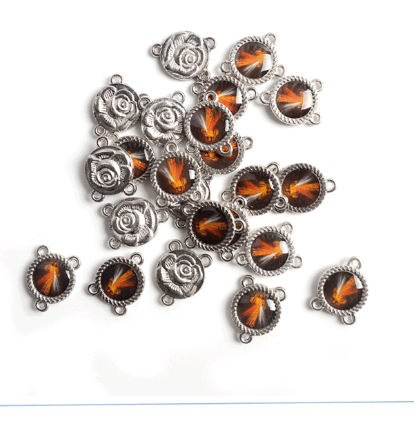 Rose Pendant Medallion Accessories Jesus Wooden Triangle Accessories Catholic Charm Religious Prayer Rosary DIY Manual Connector