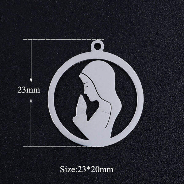 ad6b7fa4dcd252c5e530cce3eccecf1b_Hcf7a18a2b9d9479e8866f4e28f07c271Z_avif=close&webp=close 2024 Titanium Steel Necklace Pendant Simple Cut Religious Virgin Mary Pendant Stainless Steel DIY Accessories
