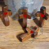 Hot Selling Walnut Cross My Heart Encouragement Gift Handheld Thumb Cross Olive Wood Gift Religious Cross Jewelry