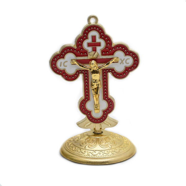 Dreamwork Wall Table Gold Metal Cross Crucifix Standing Jesus Cross Decoration for Home Office Church Christian Crafts Gifts
