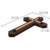 KOMI Black Grooved Wall Hanging Cross Hardware with Iron Flower Wooden Crafts Custom Products