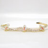 KOMI 14K Gold Plated Cubic Zirconia Dainty Tennis Bracelet Zircon Virgin Mary Bracelet for Women Gold Bracelets Bangle for Women