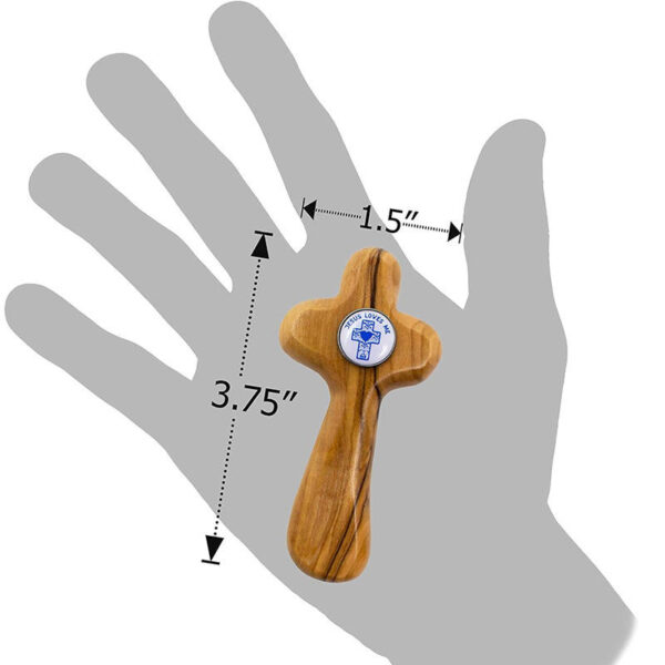 Olive Wood Hand-held Cross Religious Ornament Carving Wooden Church Cross Easter Supplies Ornament