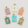 Zirconia Cross Pendant Necklace Accessory Collar Chain in Various Colors Square-Shaped Unique and Individual Ins Style Accessory