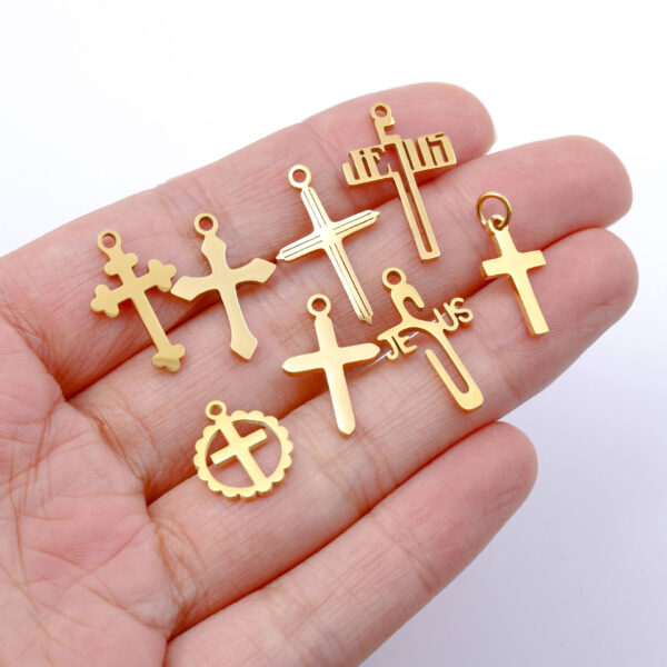 b43714b74fb58d3be283467bcdc13a45_H8ef15afc90f0465b96d1cb9b911f494cG_avif=close&webp=close Komi Stainless Steel Small Cross Pendant DIY Handmade Necklace Bracelet Earrings Cross Jewelry Accessories