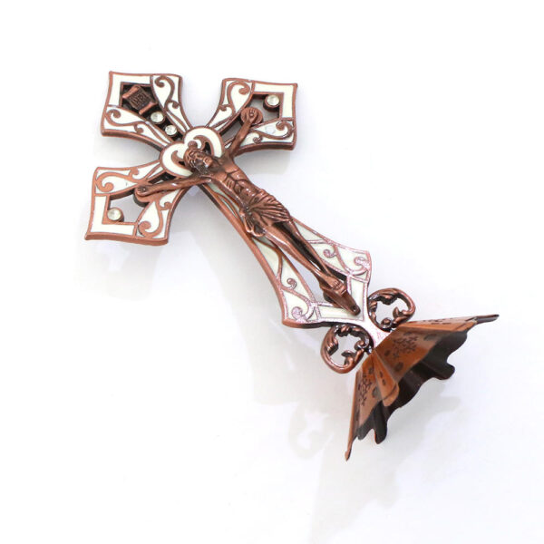 2023 Brown Small Cross for Craft 3d Jesus Crucifix Rhinestone Metal Crosses