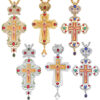 KOMI Fashion Large Rhinestone Crown Jesus Cross Pendant Necklaces Long Chain Necklaces for Women Wedding Birthday Gifts
